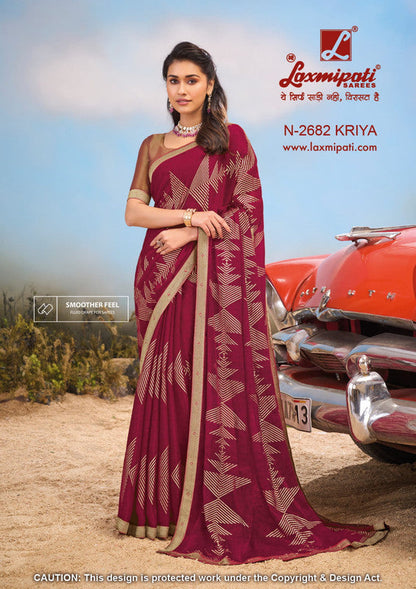 Laxmipati Baarish  Maroon Jimmy Choo Saree (Maroon, N-2682)