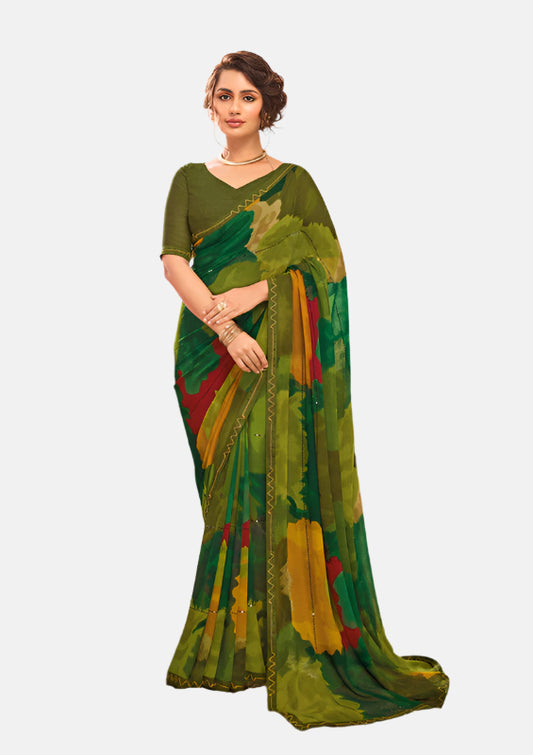 Laxmipati N-2683 Green Georgette Saree 