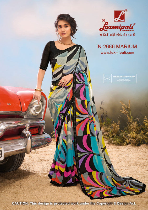 Laxmipati Baarish  Multicolor Georgette Saree (Multicolor, N-2686)