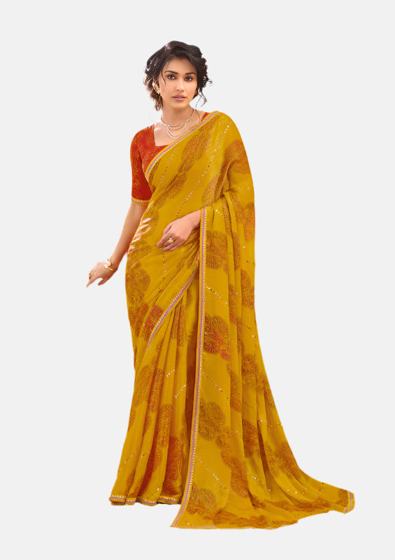 Laxmipati N-2691 Yellow Jimmy Choo Saree 