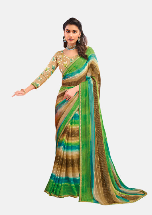 Laxmipati N-2692 Multicolor Chiffon Saree 
