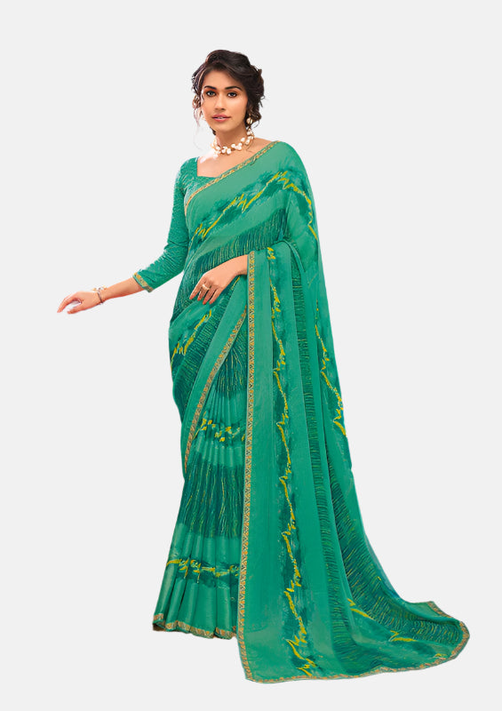 Laxmipati N-2701 Blue Chiffon Saree 