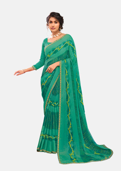 Laxmipati N-2701 Blue Chiffon Saree 