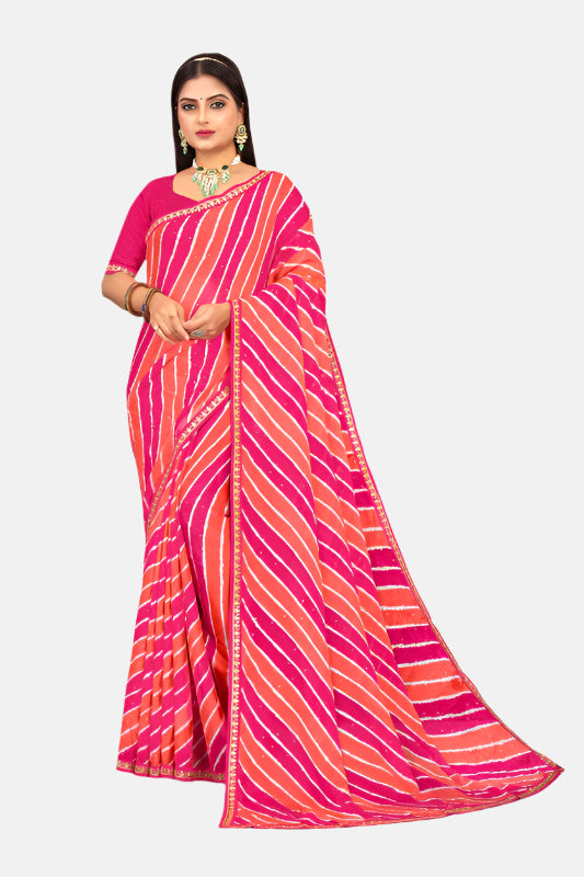 Laxmipati N-2711 Pink Chiffon Saree 